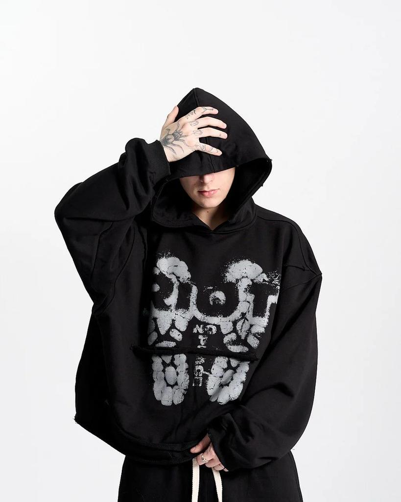 2025 Cross-Border Hooded Cardigan: Unisex Dark Print Streetwear Sweatshirt