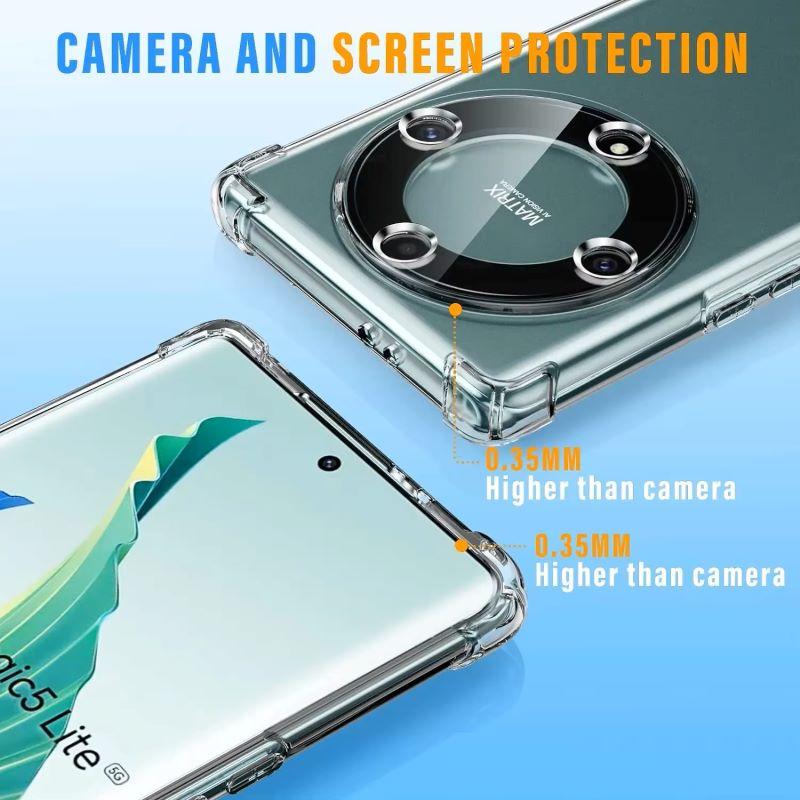 Противоударный прозрачный силиконовый чехол Airbag для Honor Magic 3 4 5 6 Pro Lite Ultimate X8 X9 X8A X9A X9B 5G Мягкий чехол для телефона TPU