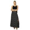 Black Cotton Printed Skirt With Slit Boho Style Maxi Indian Clothing