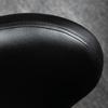 Salon Stool in Leather Look, Height Adjustable, Up to 120 kg, Steel Frame, Black