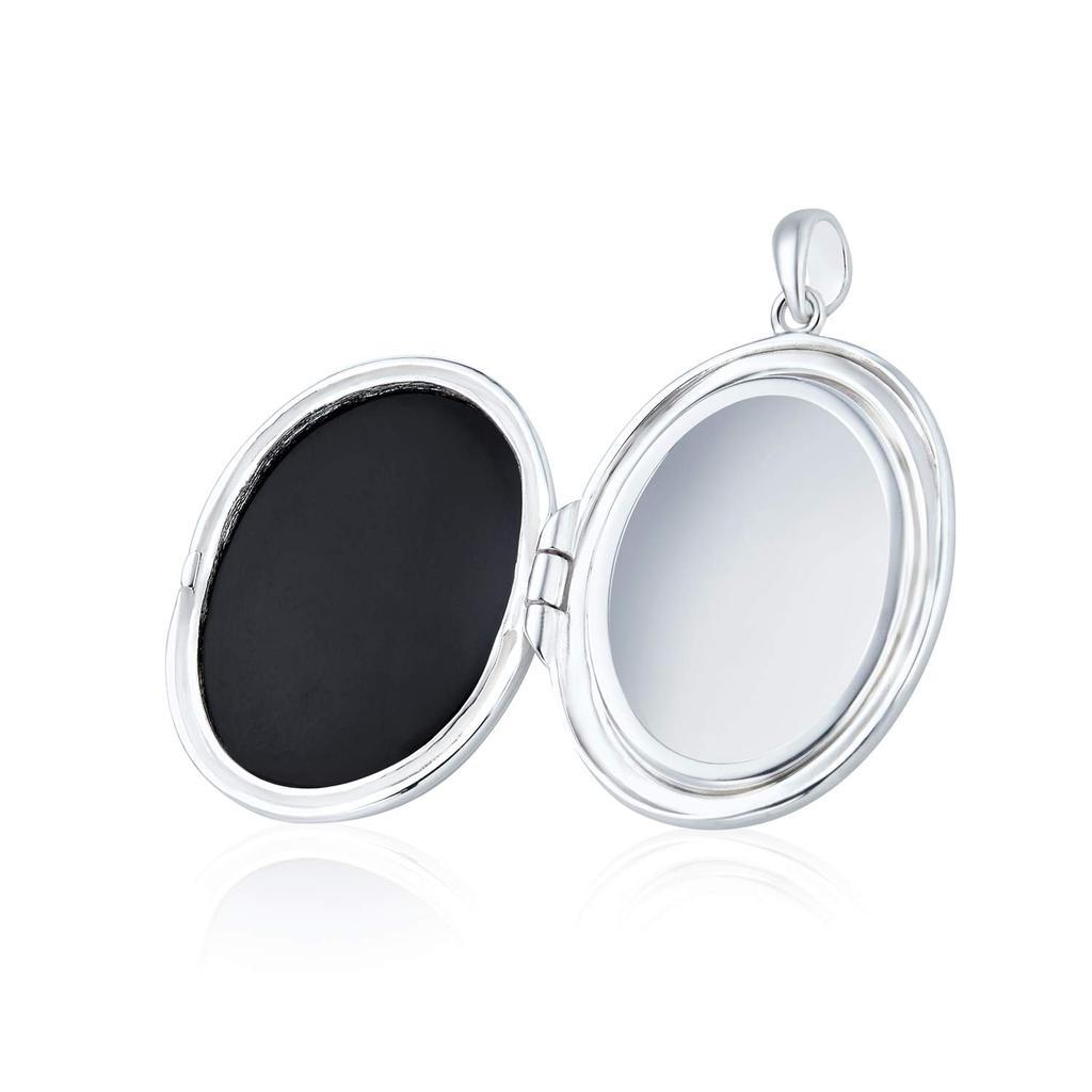 Personalized Custom Model Holding Black White Onyx Sitting Kitten Oval Cameo Photo Locket Pendant Necklace for Women Teens Sterling Silver by Picture