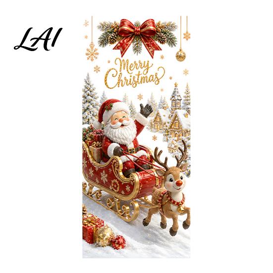 Home Holiday Decoration Christmas Window Clings Cute Snowman Santa Penguin Reindeer Stickers for Removable Festive Wall Art Glass Reusable