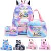 3Pcs/set Printed Backpack with Lunch Bag Pencil Case Student Teenager Boy Girl Bagpack Women's Backpack Set Travel Bag