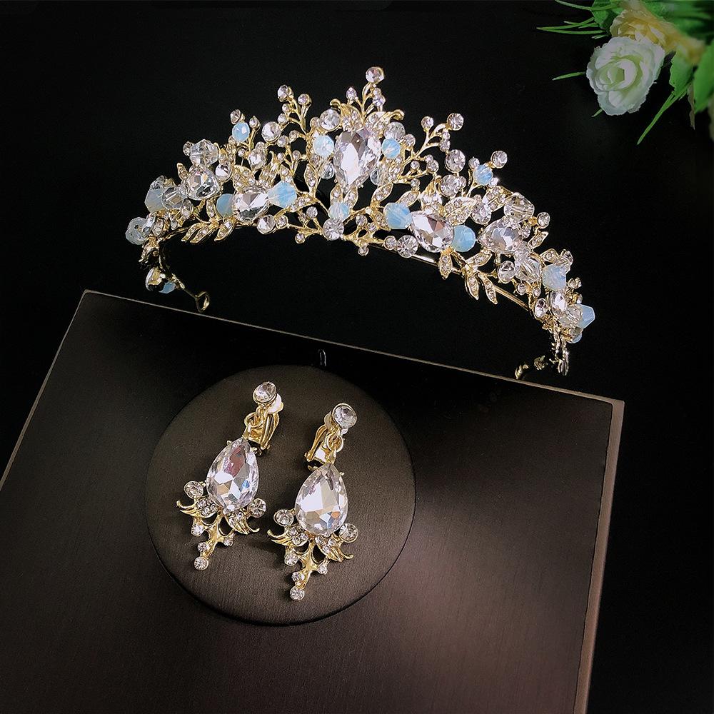 New Wedding Birthday Headband Headband Crown Baroque Rhinestone String Crystal Bridal Handmade Crown Accessories