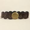 Metal Buckle Hollow Belt Y2K Wide Belts Vintage Disc Belts  for Women