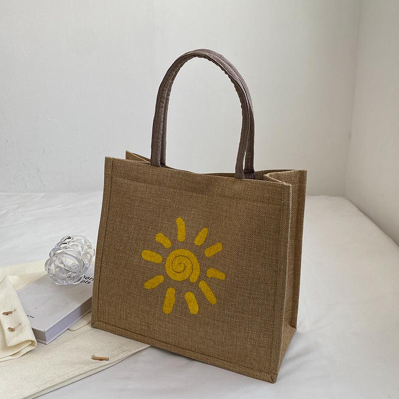 Женская модная льняная сумка-тоут большой вместимости 2024 - на одно плечо, подходит для студентов, в наличии