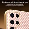 For Samsung Galaxy S22 Ultra 5G Phone Case Carbon Fiber Textured Electroplated TPU Back Cover