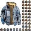 Men's Personalized Casual Printing Long Sleeve Zipper Sweater Thick Cotton Suit Winter
