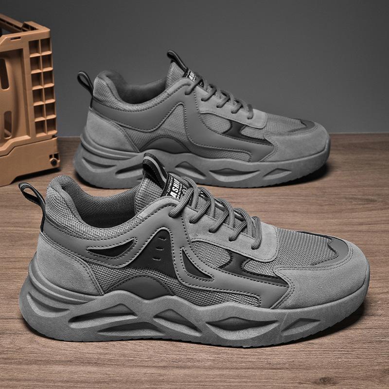 Spring Men's Shoes New Breathable Mesh Shoes Men's Sports Shoes Trendy Versatile Thick-soled Casual Dad's Shoes