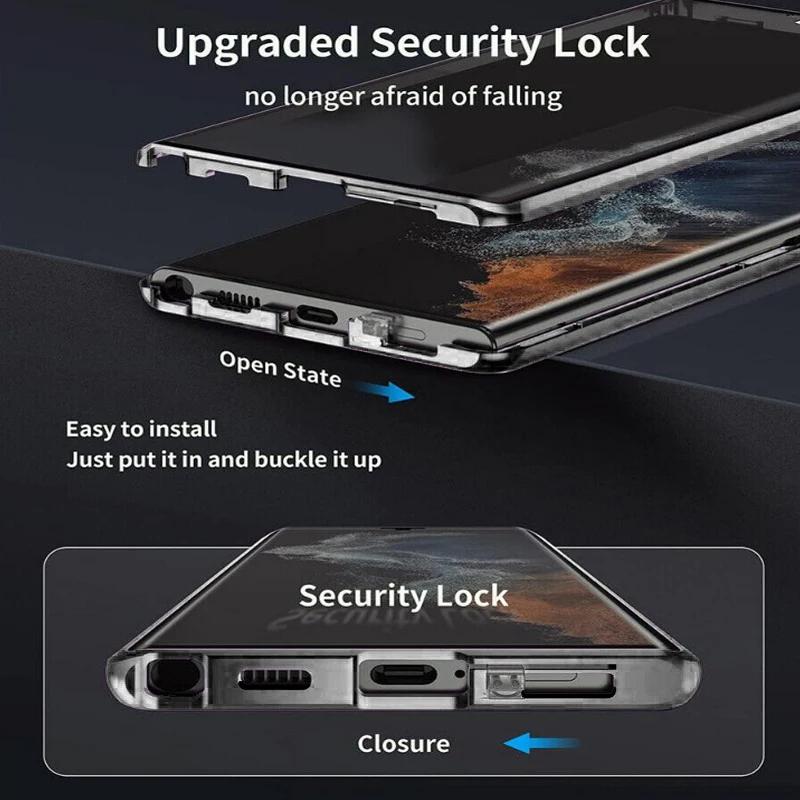 360° Aluminium Alloy Protection Case For Samsung Galaxy S25 S24 S23 S22 S21 Ultra Plus Magsafe Magnetic HD Glass Full Screen Closed Cover