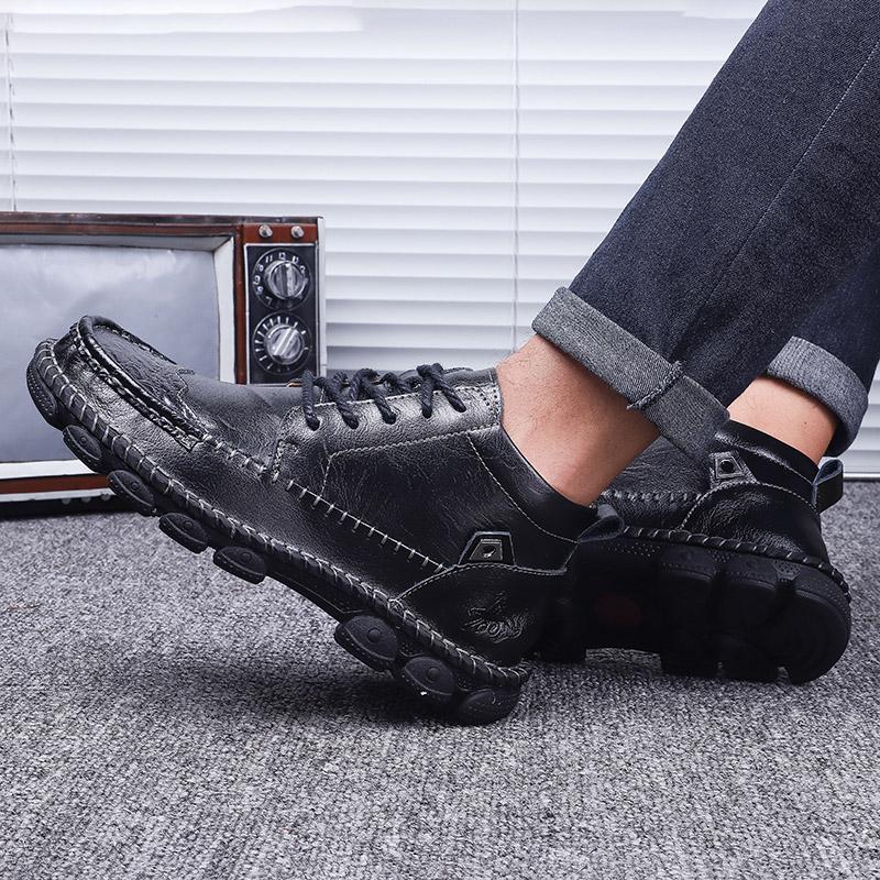 Мужские ботинки ручной работы из натуральной кожи, удобные ботильоны для мужчин, повседневная обувь, уличные ботинки