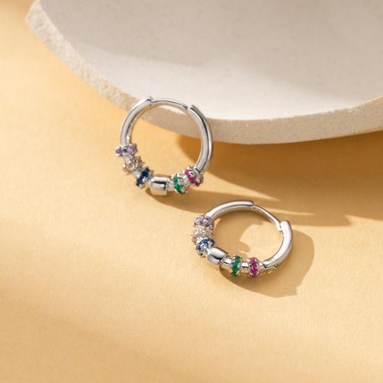 1 пара женских сережек-обнимашек, полированные разноцветные цветочные кубические цирконии, маленькие обручи для ушей, легкие металлические украшения для ежедневного ношения, свиданий, вечеринок