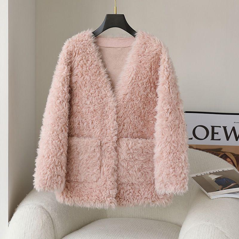 Xiaoxiangfeng пальто из овечьей шерсти женская мода молодая новая меховая интегрированная гранулированная стрижка ягненка теплое пальто