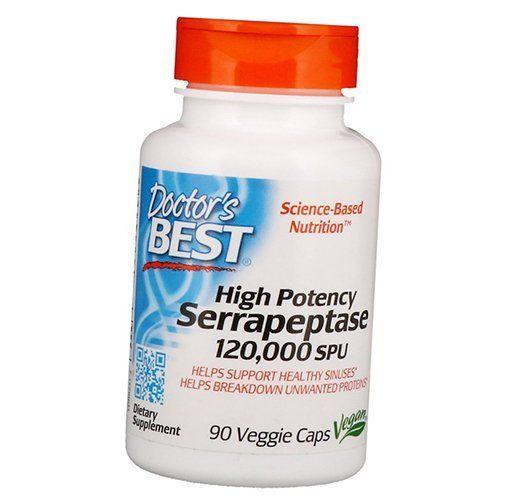 Serrapeptase, High Potency Serrapeptase, Doctor's Best 90vegcaps (72327015)