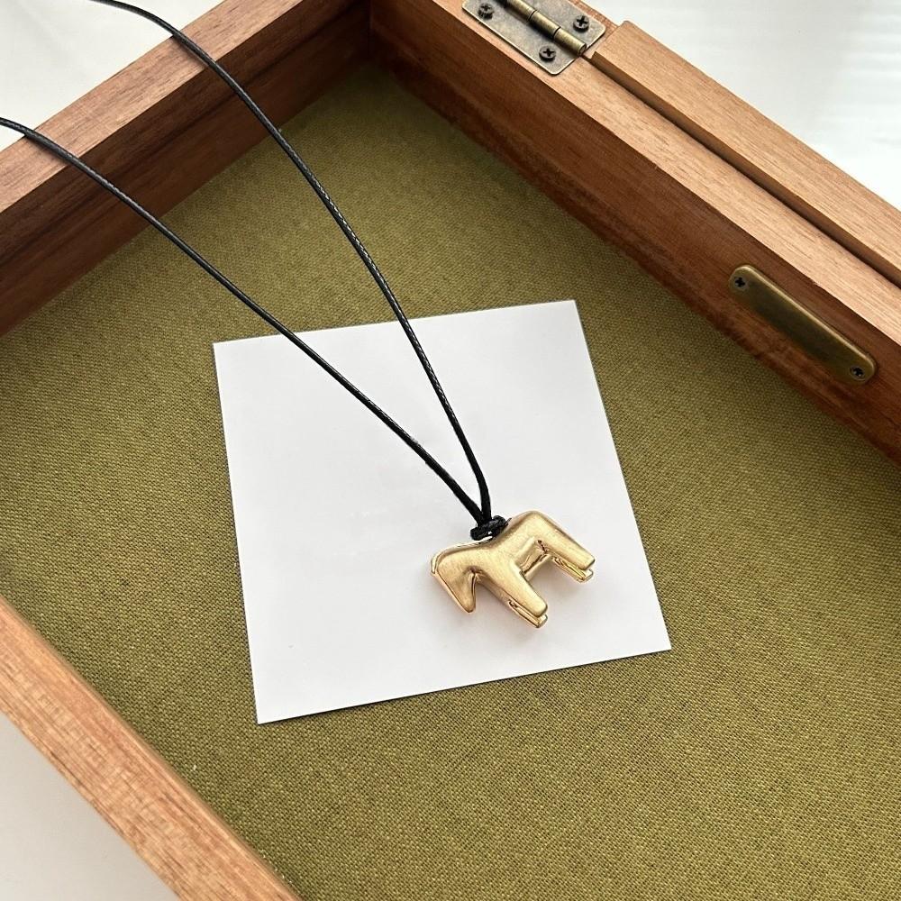 Регулируемое ожерелье с подвеской в виде лошади, длинное ожерелье из кожаного шнура, цепочка для свитера с пони, украшение
