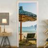 Sea Beach Door Decoration Stickers Bedroom Entrance Boys Girls Room 3d Wallpaper Natural Scenery Self-adhesive Home Wall Decals