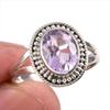 Natural Pink Amethyst Gemstone Handmade 925 Solid Silver Jewelry Ring S.8.5 S0k82