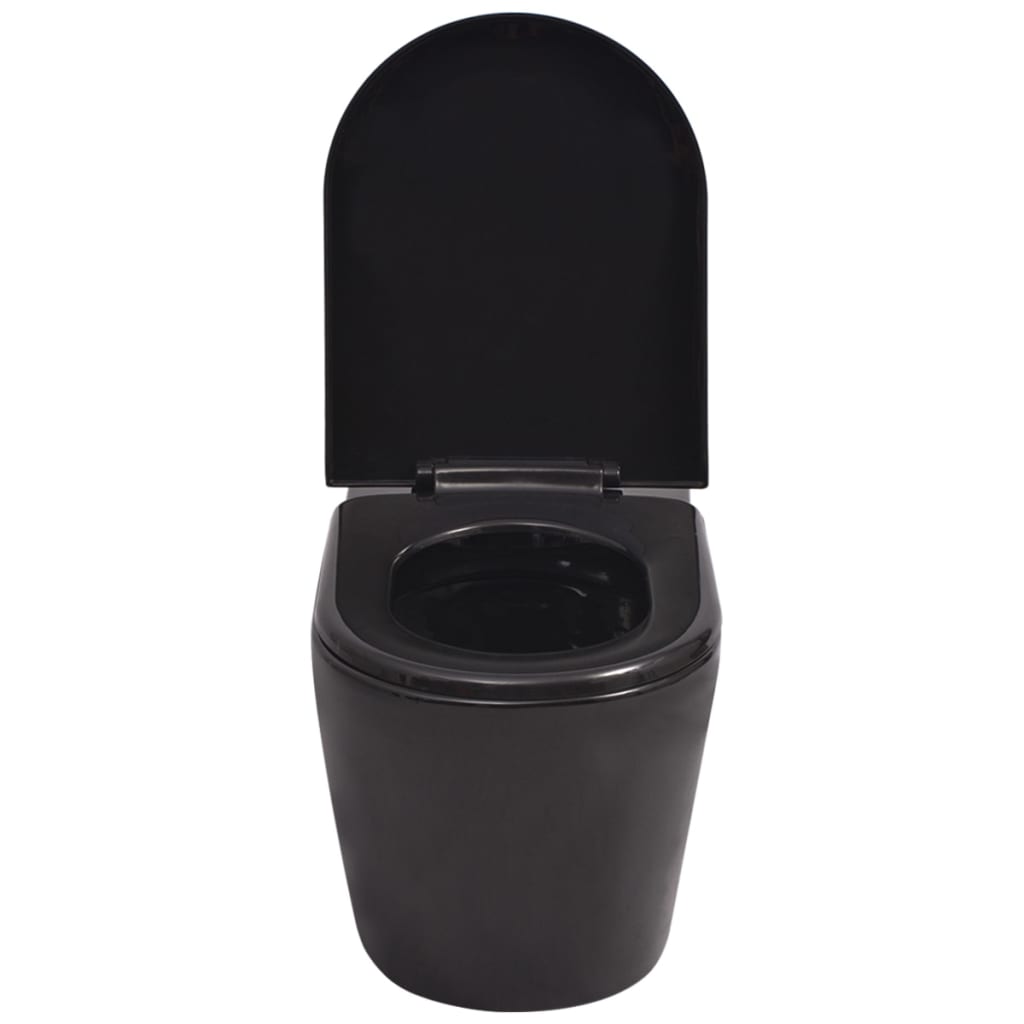 Vidaxl Podwieszana Toaleta Ceramiczna, Czarna