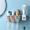 Wall-mounted Toothbrush Holder Set Bathroom Punch-free Wash Mouth Cup Shelf Home Creative Toothbrush Cup Storage Rack