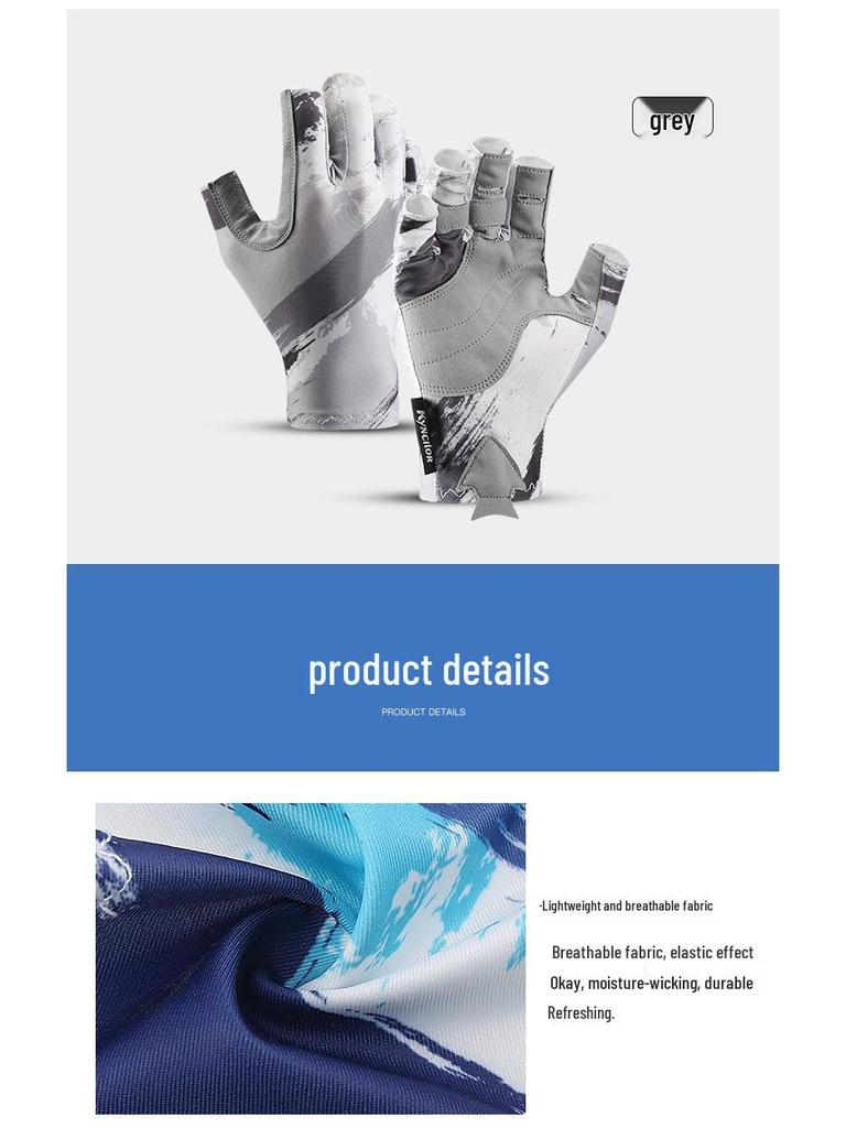 Breathable Anti-Slip Fingerless Gloves for Fishing and Cycling