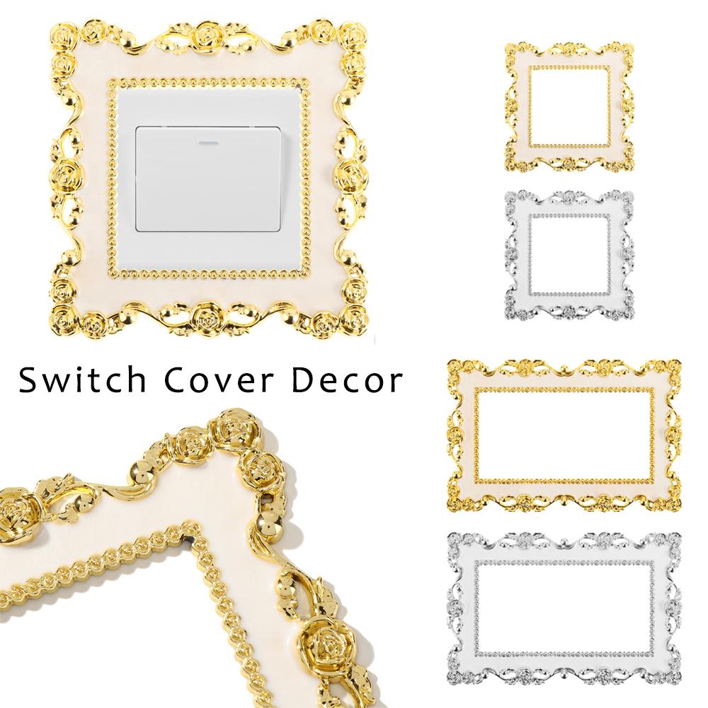 Rose Edge Resin Single and Double Light Switch Cover Home Decor Surround Socket Frame Wall Sticker