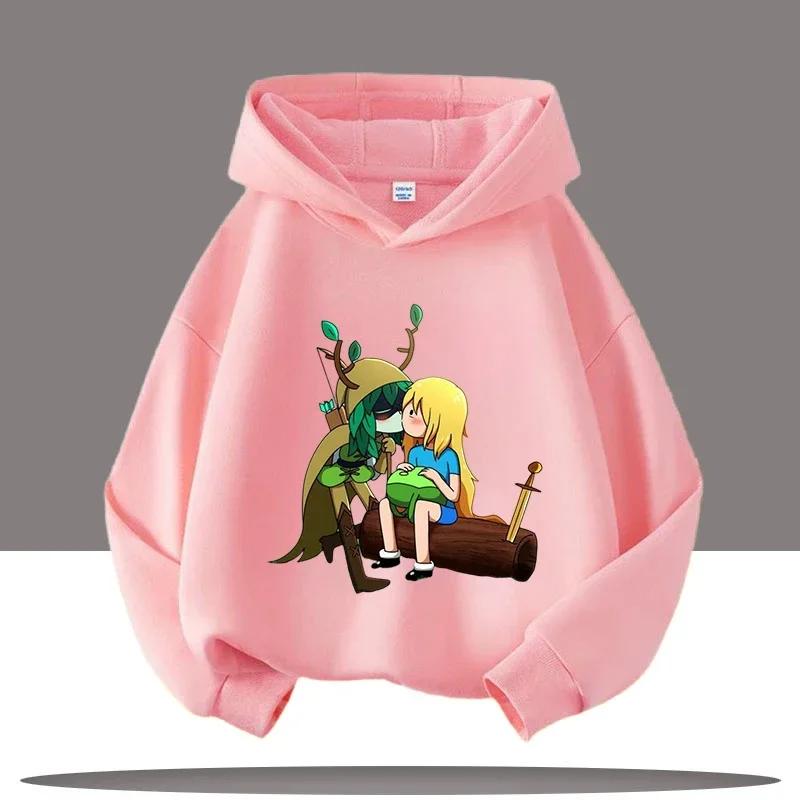 2025 Новая детская толстовка Время приключений с мультяшным принтом Аватар Детская спортивная одежда для девочек Повседневный топ Одежда на осень/зиму