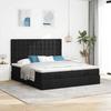Maison Exclusive - Cadre de lit ottoman avec matelas noir 160x200 cm tissu