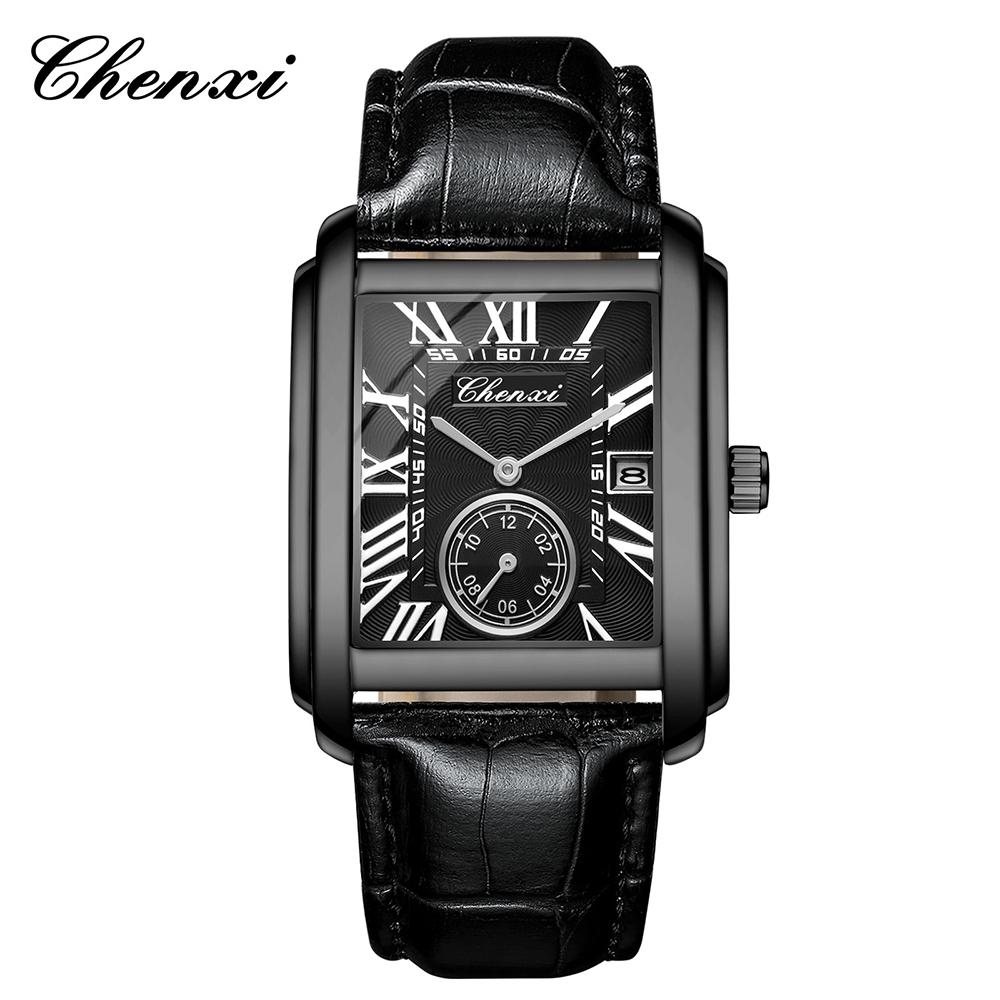 CHENXI Fashion Casual Quartz Man Watch Waterproof Calendar Display Men Watches Business Leather Band Men's Wristwatch