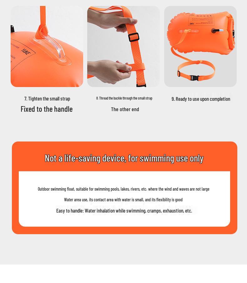 Follow-the-Butt Inflatable Float with Storage Airbags for Swimming and Rafting