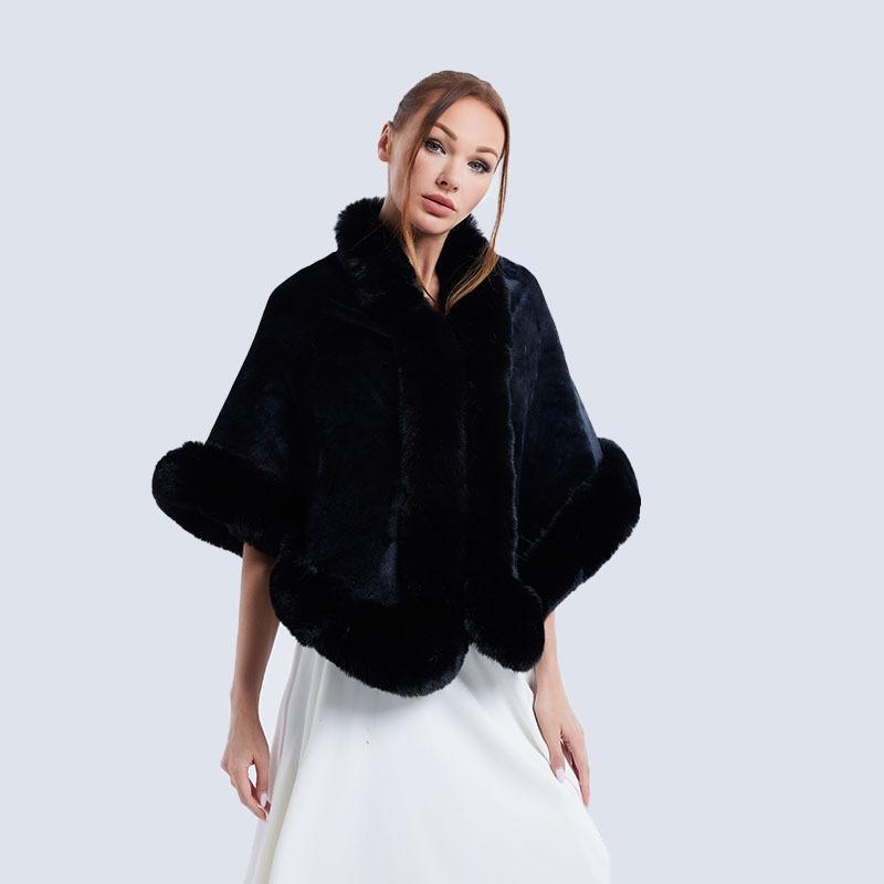 Women's Romantic Shawl Fur Coat With High Quality Artificial Fur For Warmth And Comfort