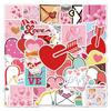 50Pcs Valentine Love Heart Pattern Stickers Kid DIY Waterproof Graffiti Decals Laptop Bicycle Guitar Skateboard Decoration