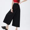 Women Cargo Pants Elastic High Waist Wide-Leg Skirt Pants with Pockets