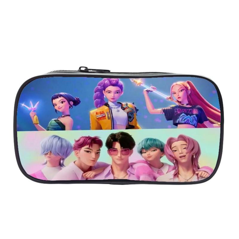 Новая печатная сумка-пенал для K-pop студентов с принтом 'Witch Huntrix' Сумка для хранения K-pop Канцелярская сумка Сумка-пенал Мужская и женская