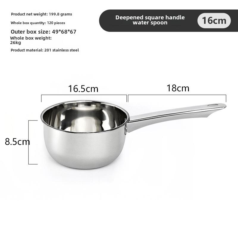 "Thickened Stainless Steel Non-Magnetic Kitchen Spoon: Ideal for Soup, Porridge, and Water"