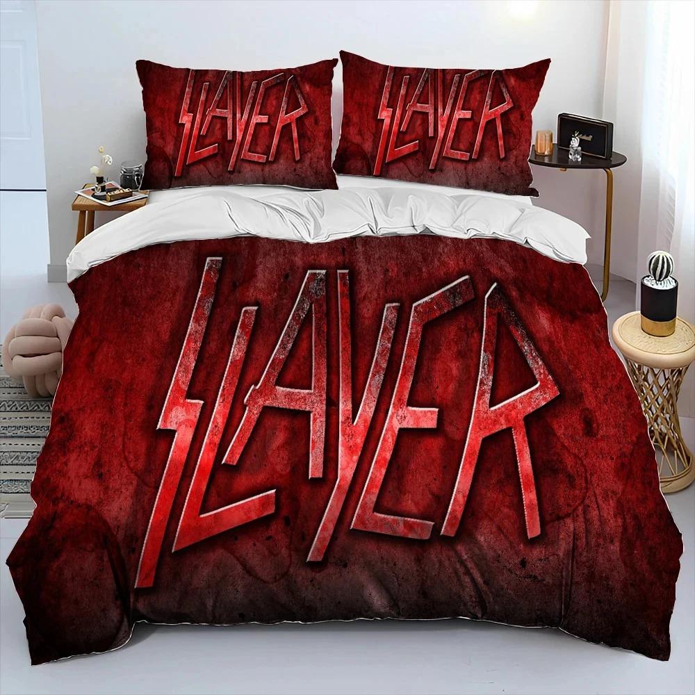 Slayer Хэви-метал группа Музыкальный комплект постельного белья, Пододеяльник Комплект для кровати Покрывало Наволочка, Комплект постельного белья размера Кинг Куин в подарок