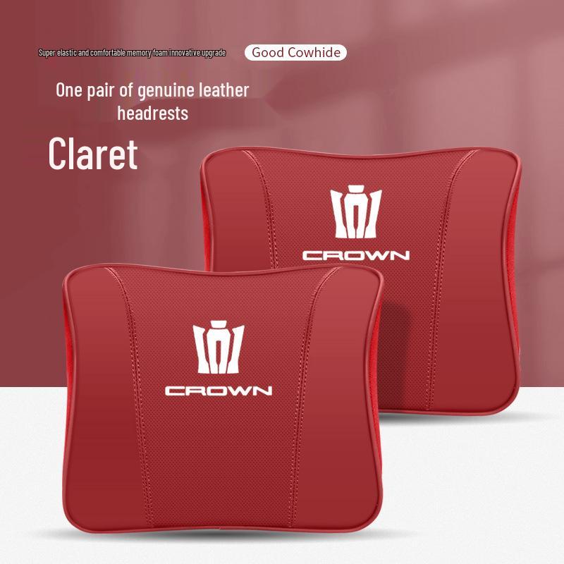 Genuine Leather Headrest & Neck Support for Toyota Crown Land Cruiser
