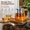 with Stainless Steel Infuser Clear Glass Tea Maker High Borosilicate Coffee Tea Pot  Blooming Tea