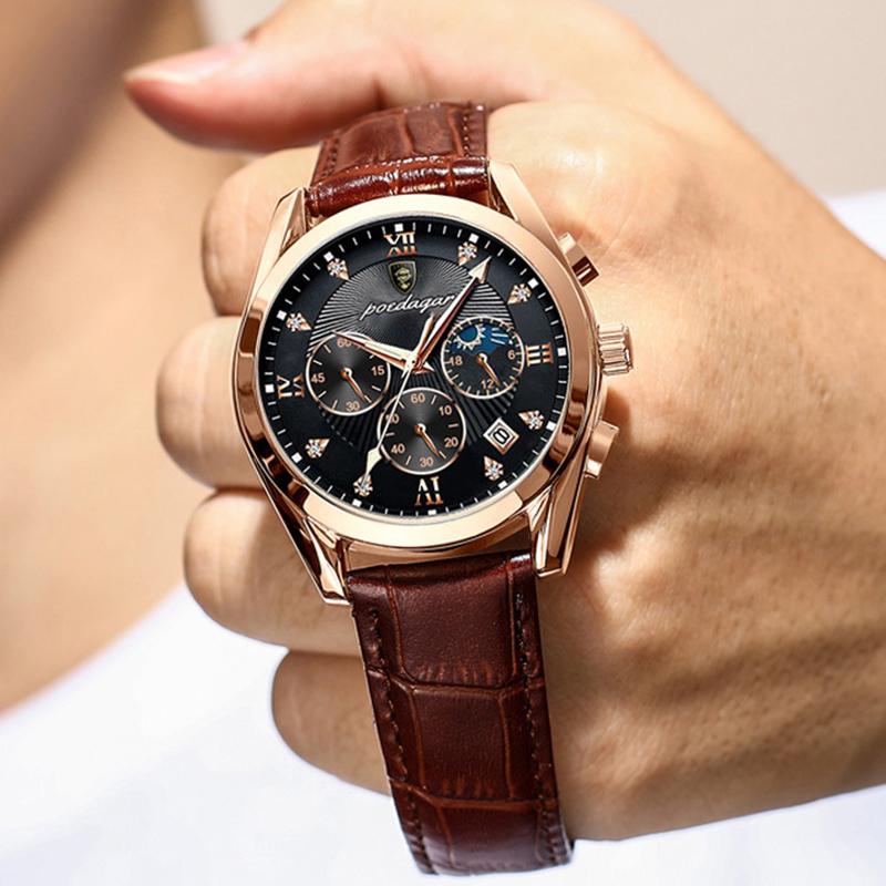 Новые роскошные мужские часы высшего бренда с коробкой, водонепроницаемые светящиеся мужские кварцевые часы