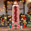 Christmas Countdown Calendar With Santa Descending Chimney Design Wooden Hanging Ornament For Family Festival Decorations
