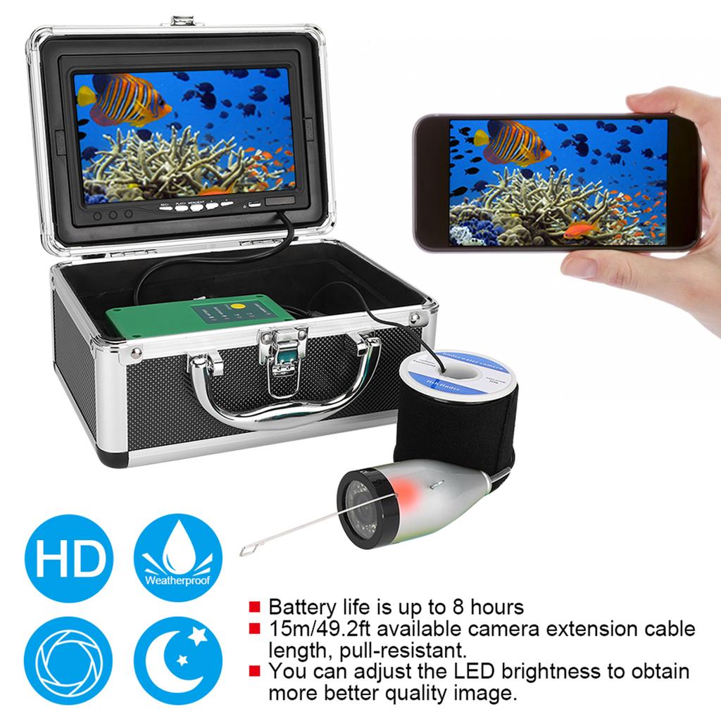 7in 1080P IPS Wifi Camera Underwater Video Recording DVR with 15m/49.2ft Cable