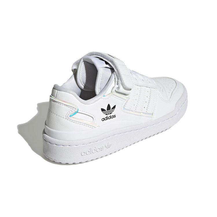 Adidas Forum J Белые переливающиеся детские кроссовки Cloud-White Core-Black GY9249