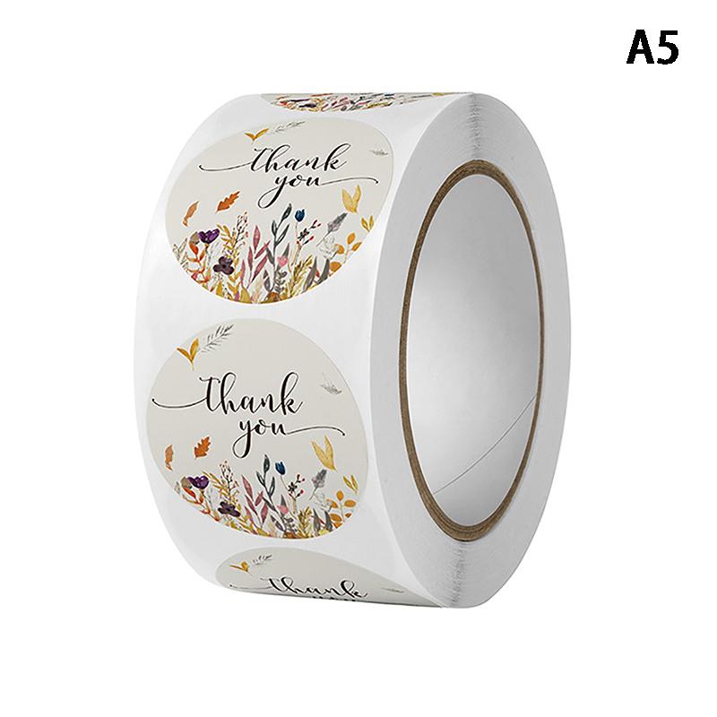 500 шт. 1 дюйм романтические цветы спасибо наклейки рулон для конверта свадебные украшения коробка канцелярские принадлежности печать наклейка подарочная этикетка