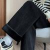 Осенние прямые широкие брюки из бархата синели для женщин, модные зимние утолщенные брюки из плюша с высокой талией, элегантные женские брюки больших размеров 25704