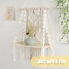 Wooden Floating Storage Holder Macrame Wall Hanging Shelf Board Bohemian Woven Rope Swing Shelf Display Home Book Plant Shelf
