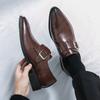 Luxury Men Dress Shoes High-quality Leather Man Shoes Wedding Office Brogue Derby Shoes Big Size Business Social Loafers No Lace