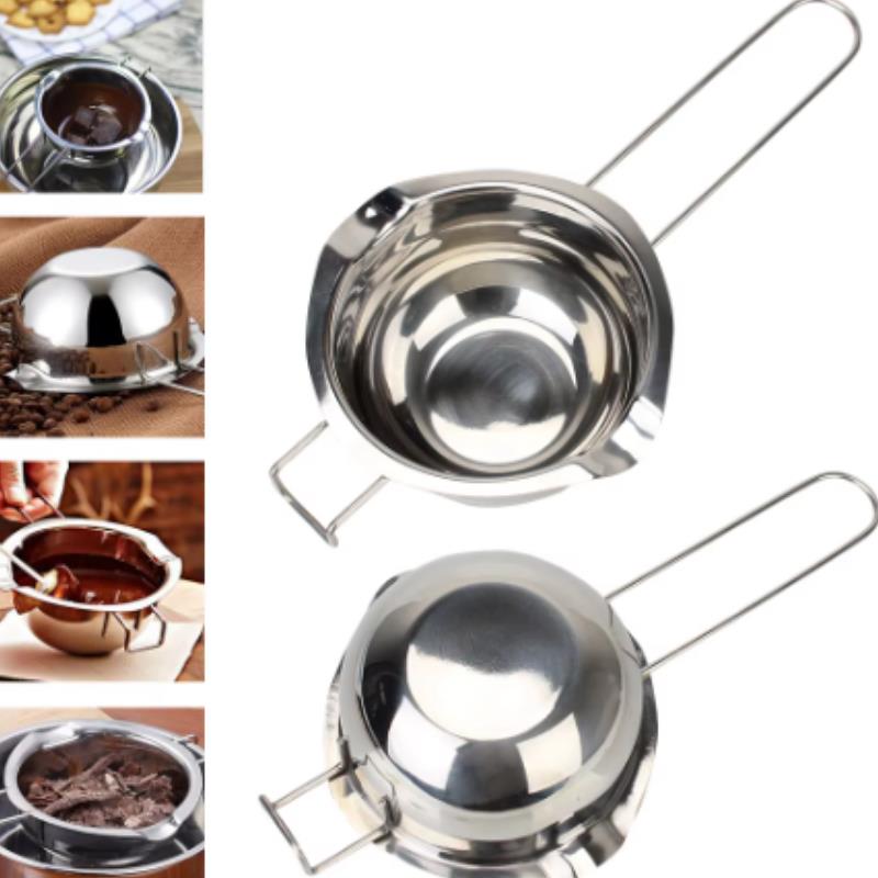 Household Handmade 304 Stainless Steel Melting Bowl, Chocolate Heating PotWax Melting Pot, Butter Melting PotSugar Boiling Pot