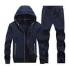 Men Running Set Clothing Sportswear Fleece Velvet Hoodies Sweatshirts Sets Tracksuits Suit