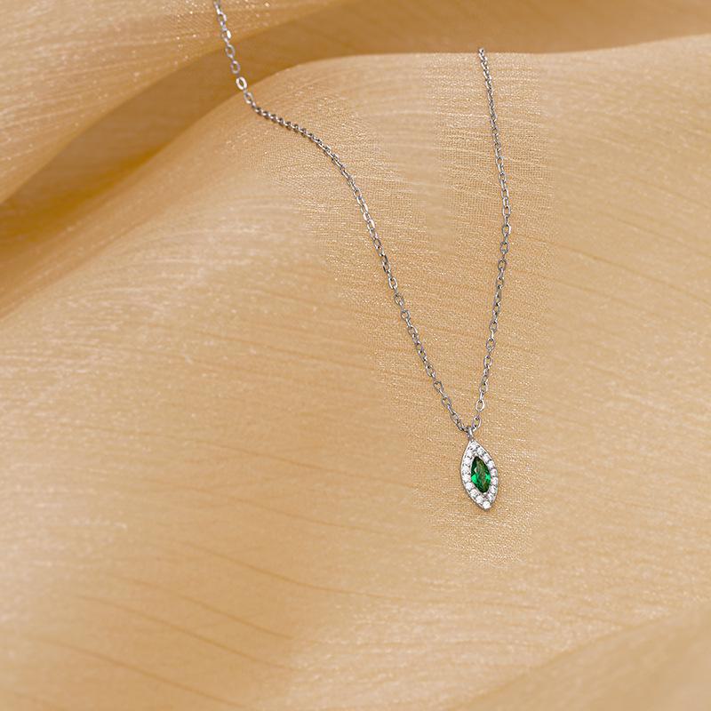 Ожерелье Banyan Tree S925 Silver Emerald Horus Eye - 14K Gold Plated Retro Clavicle Chain для женщин