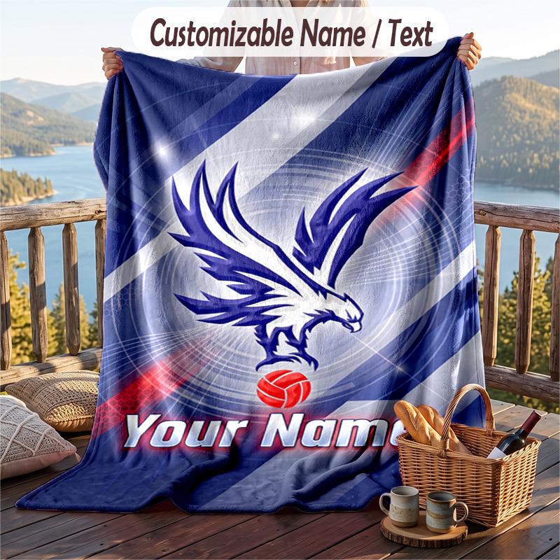 Flannel Blanket Crystal Palace Print Custom Name Text Soft Throw for Sofa Bed