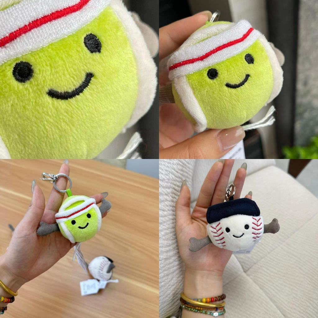 Очаровательный плюшевый брелок в виде бейсбольного и теннисного мяча, милая мягкая игрушка в подарок для детей